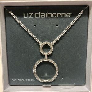 Liz Claiborne Silver Circle Pendant Necklace